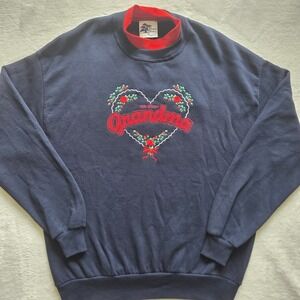 Vintage Grandma Embroidered Sweatshirt Pleasant Shade USA Made XL
